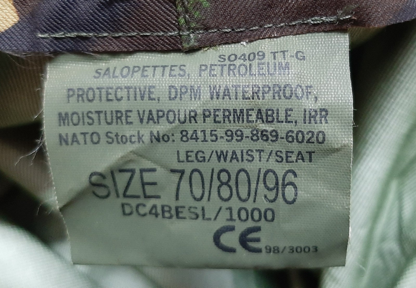 Army Camo Salopettes British Forces DPM GTX Bib Front Waterproof Over Trousers