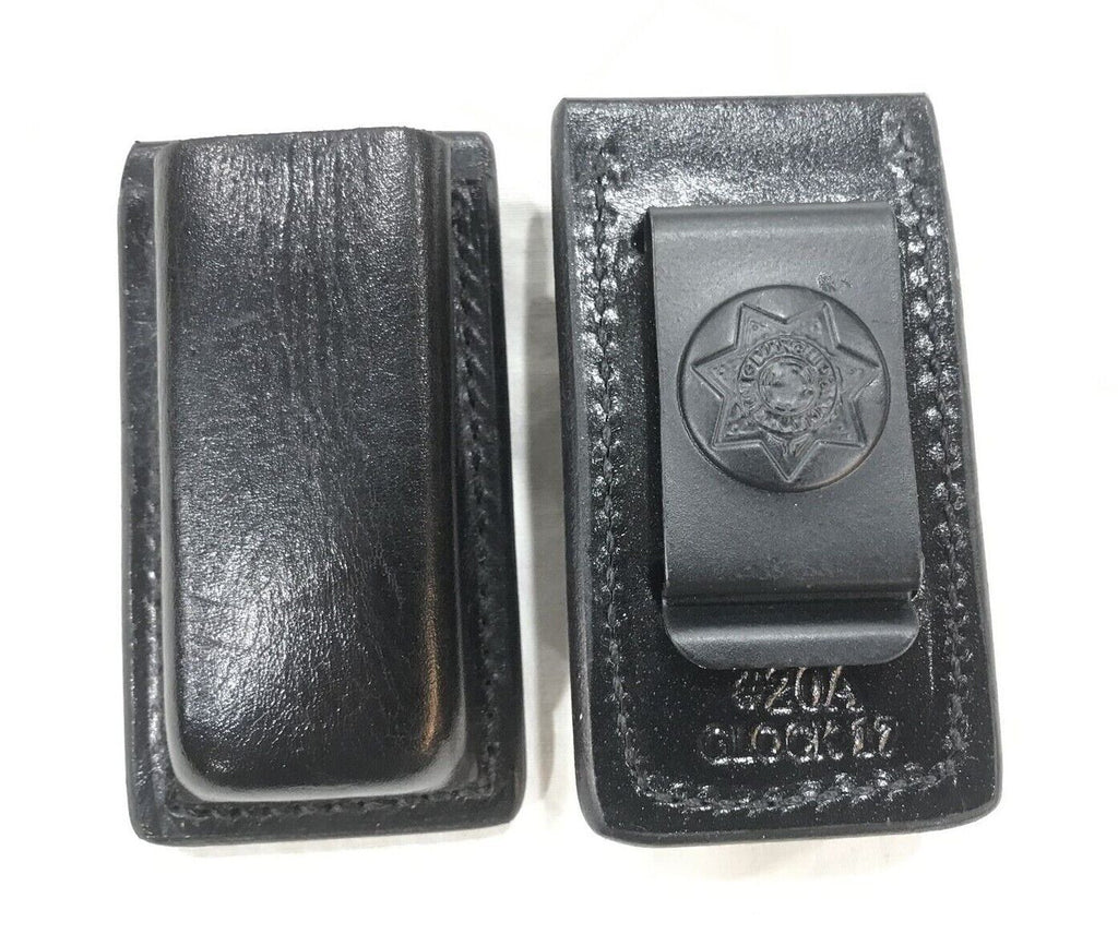 Bianchi 20A Black Leather Magazine Pouch for 9mm Glock 17
