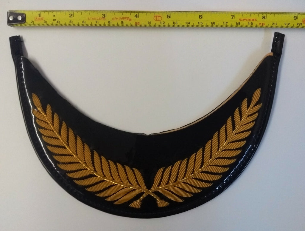 Genuine British Made Senior Officer Gold Wire Palm Leaf Dress Cap Peak
