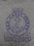 Green Cotton T-Shirt Size Small with Sea Cadet Corps Symbol Print