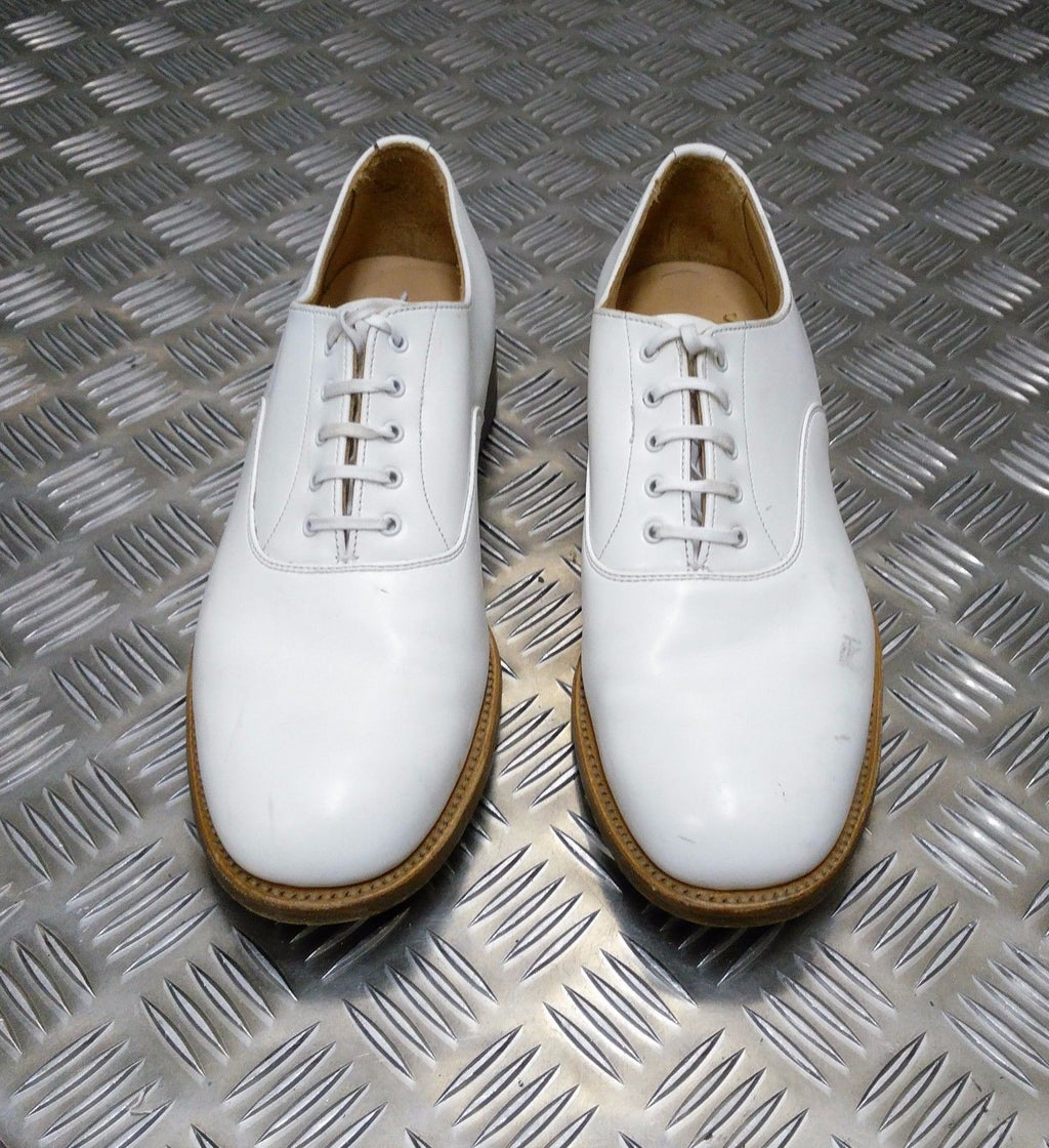 British Navy White Leather Parade / Dress Shoes Mens - Assorted Sizes