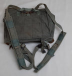 Vintage Military Bag Canvas Shoulder  or Mini Backpack Grey/Green G2 Distressed