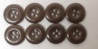 Brown 4 Hole Replacement Buttons for Fad / Barrack Trousers 24L 15.3mm Set of 8