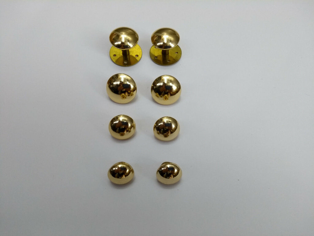 High Quality Gold Coloured Anodized High Sheen Plain Metal Dome Buttons x2- NEW