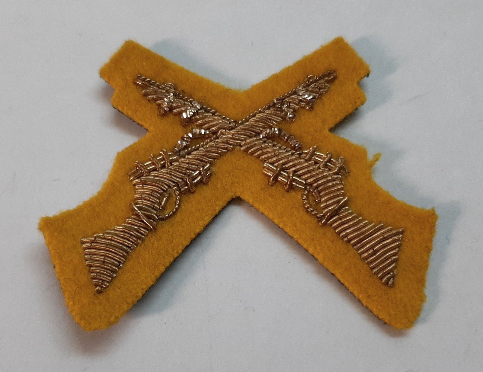 Mess Kit Badge Skill at Arms SASC Yellow British Hand Embroidered Arm Patch