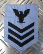 USA US Navy Vanguard Petty Offc. 1st Class 3 Chevron Eagle Patch x 2 - NEW