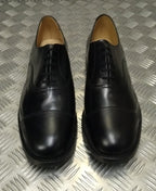Genuine British Army Black Leather Mens PMS Service Shoes w Toe Caps Size 14M