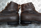 Vintage Brown Boots 1940s Pattern With 1960s Rubber Tread Sole 8 Eyelet Size 44