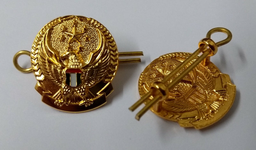 Genuine UAE United Arab Emirates Armed Forces Collar Badges 2 Pairs NEW