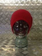 Red Knitted Beanie Hat / Watch Cap / Woolly Hat - One size - NEW