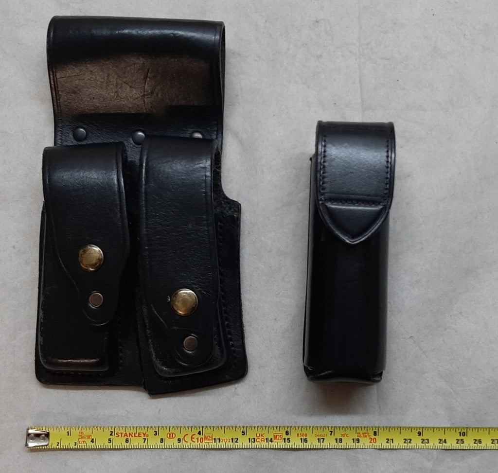 Leather Belt 36" With MP5 Double Ammo Pouch & PWL Spring loaded Canister Holder