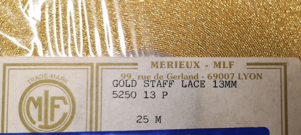 Mylar Metalised Polyester Gold Staff Lace 13mm
