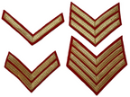 Stripe Service Chevron Bar Lace Gold on Red Felt Various Ranks British