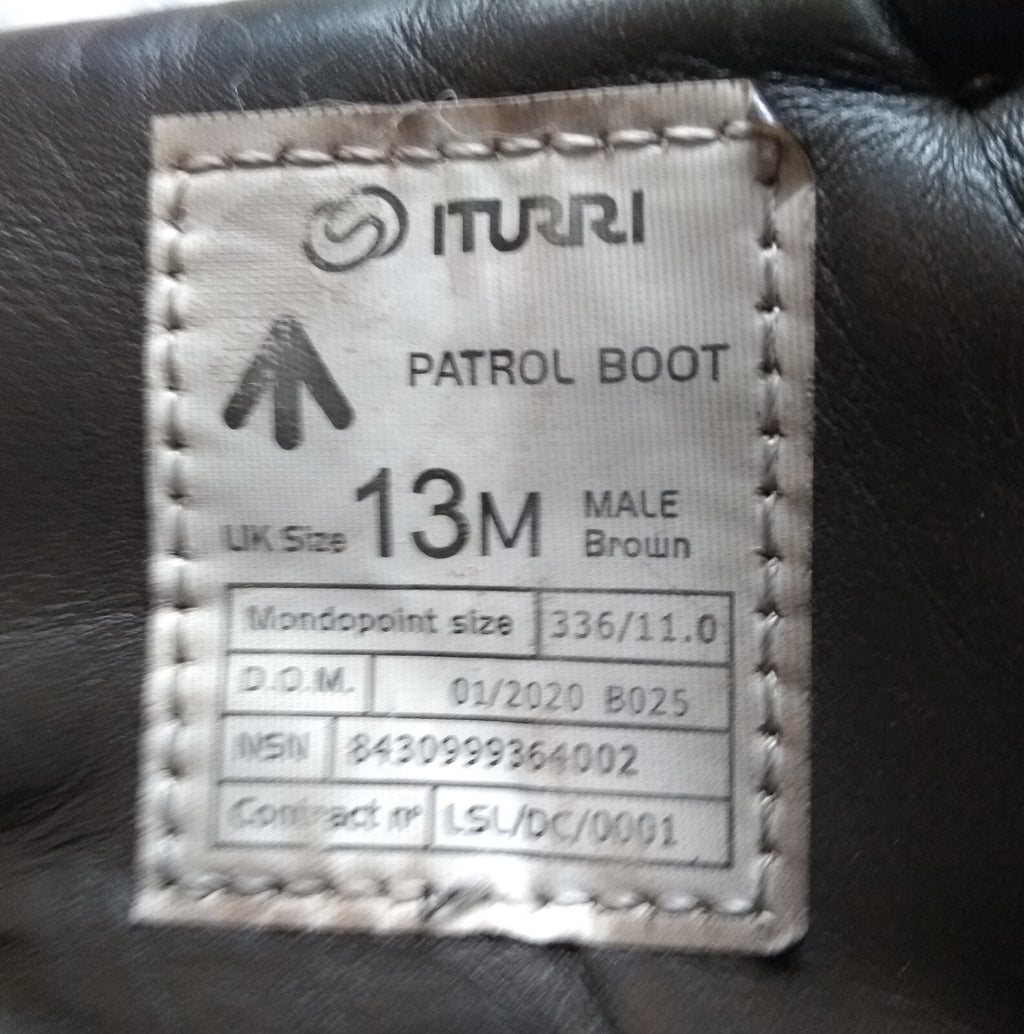 ITURRI Patrol Boots Army Tactical & Recognisance Lightweight UK 13M FAULTY