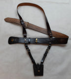 Sam Browne Leather Waist Belt British Complete with Frog Size 4