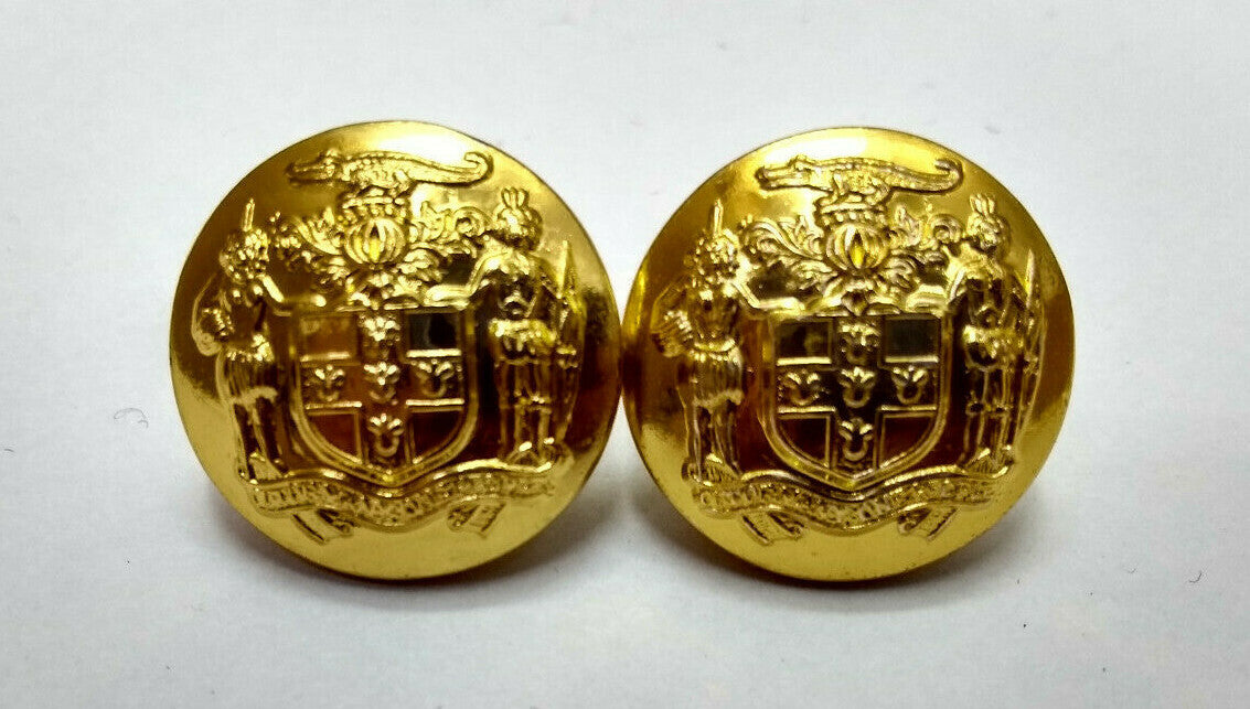 Jamaica ''JDF'' Insignia Buttons, Ring Shank Back 30L Genuine JDF