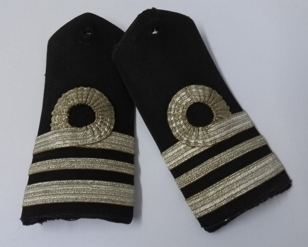 Naval Officers Lieutenant Commander Shoulder Boards Epaulette Black Faded Ribbon
