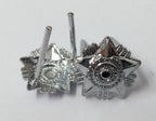 Bersedia Berkhidmat Pips For Officers Silver Coloured With Two Prong Fixings