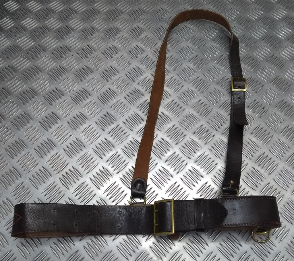 Vintage Sam Browne Brown Leather Belt & Shoulder Strap Dress Issue