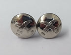 Genuine British Made Bahrain Obsolete Insignia Chrome Prong Buttons X2 ASBT234
