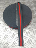 Grey With Red Strip Regimental Trouser Belt Material 35mm NSB116