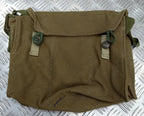 Khaki Canvas Gas Bag Vintage Haversack / Shoulder and Waist Straps 1980s Pattern