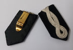 SNR Rank Gorgets Black Velvet & Silver Cord Detail For Senior Officers Uniform