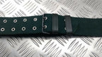 Ceremonial Canvas Belt Green With leather and Metal Fittings British Made