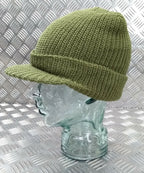 Green Peak / Peaked Beanie Hat / Radar Cap - One size - BRAND NEW