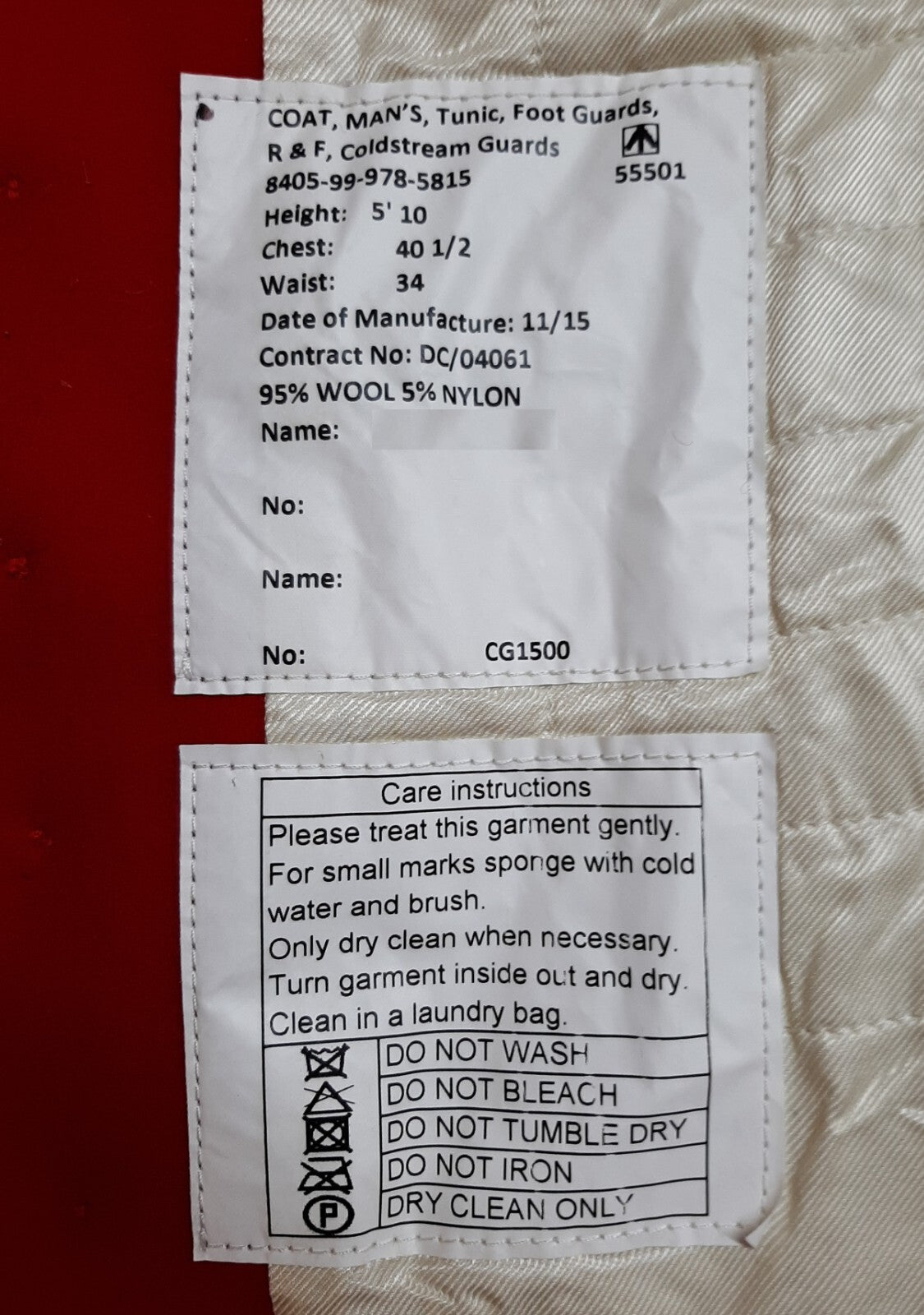 British Army Coldstream Red Tunic FG Ceremonial Jacket Medium