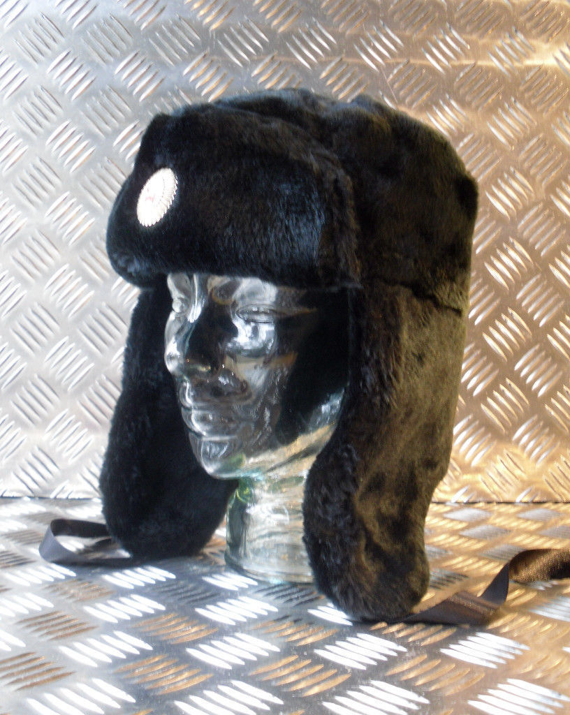 Soviet / USSR Black Cossack Hat with Ear Flaps - All Sizes