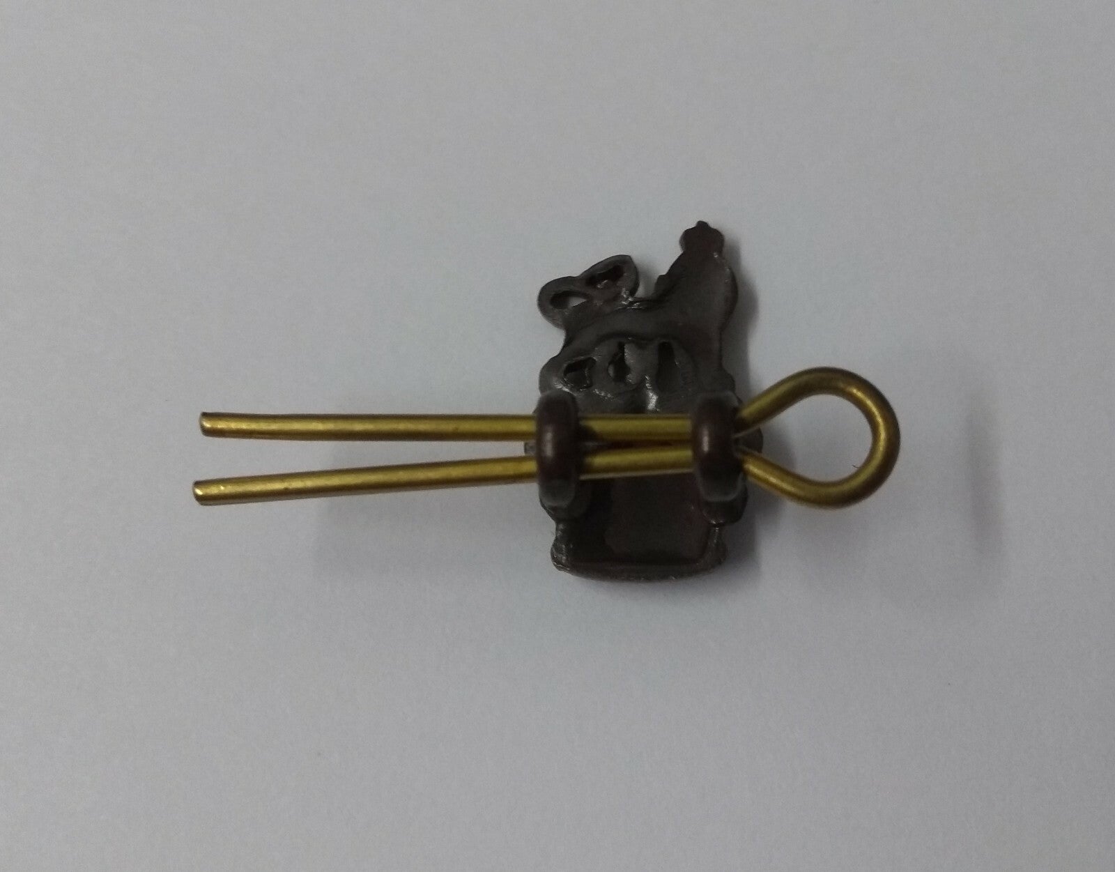 Genuine British Royal Marines RM Bronze Colour Subdued Crown Pin Badge