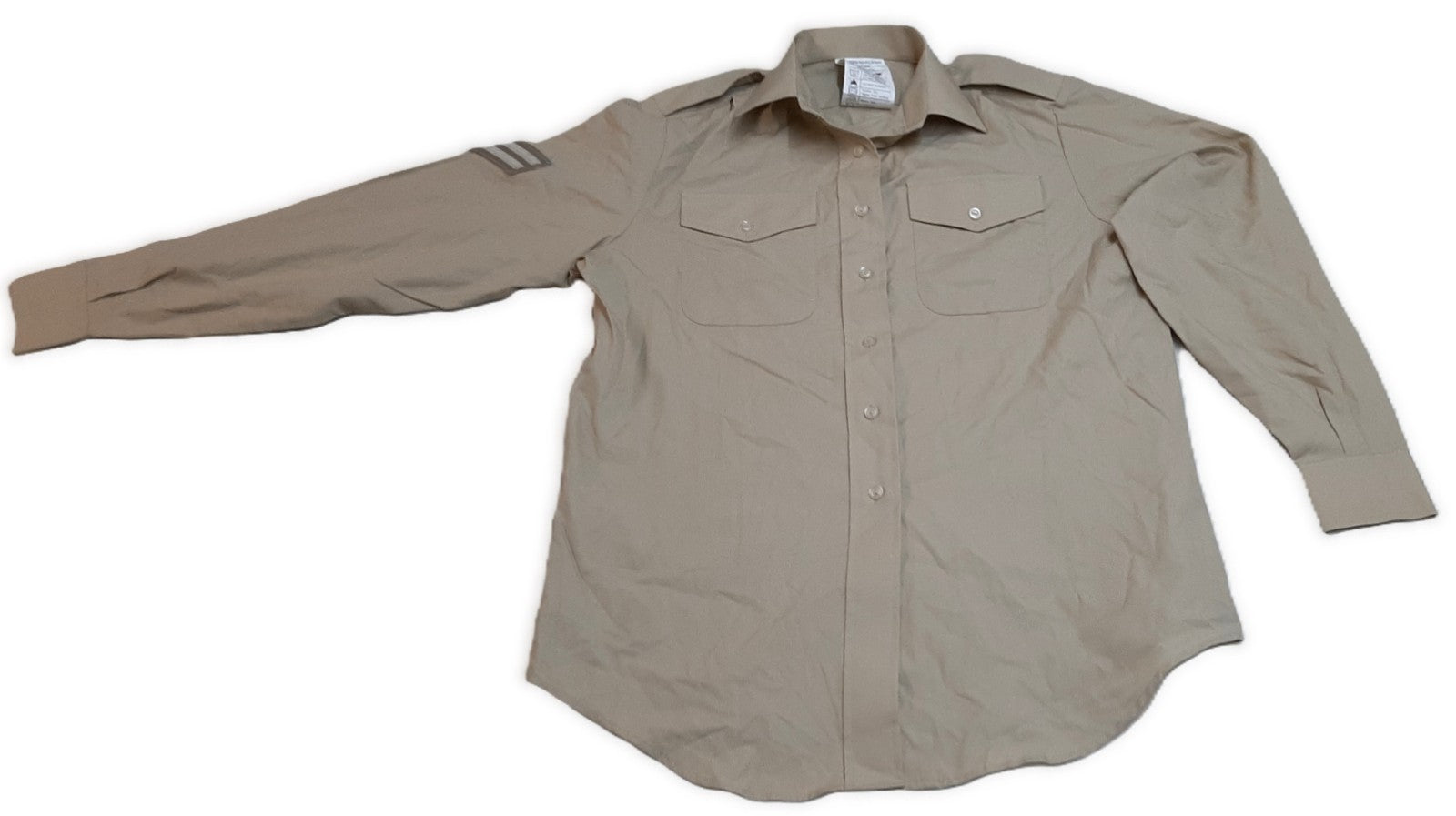 British Army Style FAD Shirt Fawn Long Sleeve No2 Collar 36cm Bust 96cm