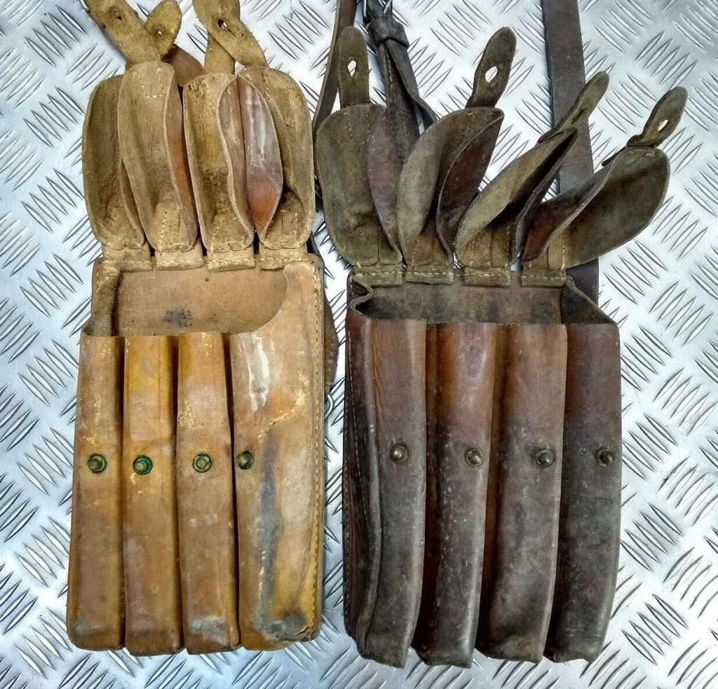 Genuine Vintage Issued Leather Ammo Case / Bag & Shoulder Strap Faulty