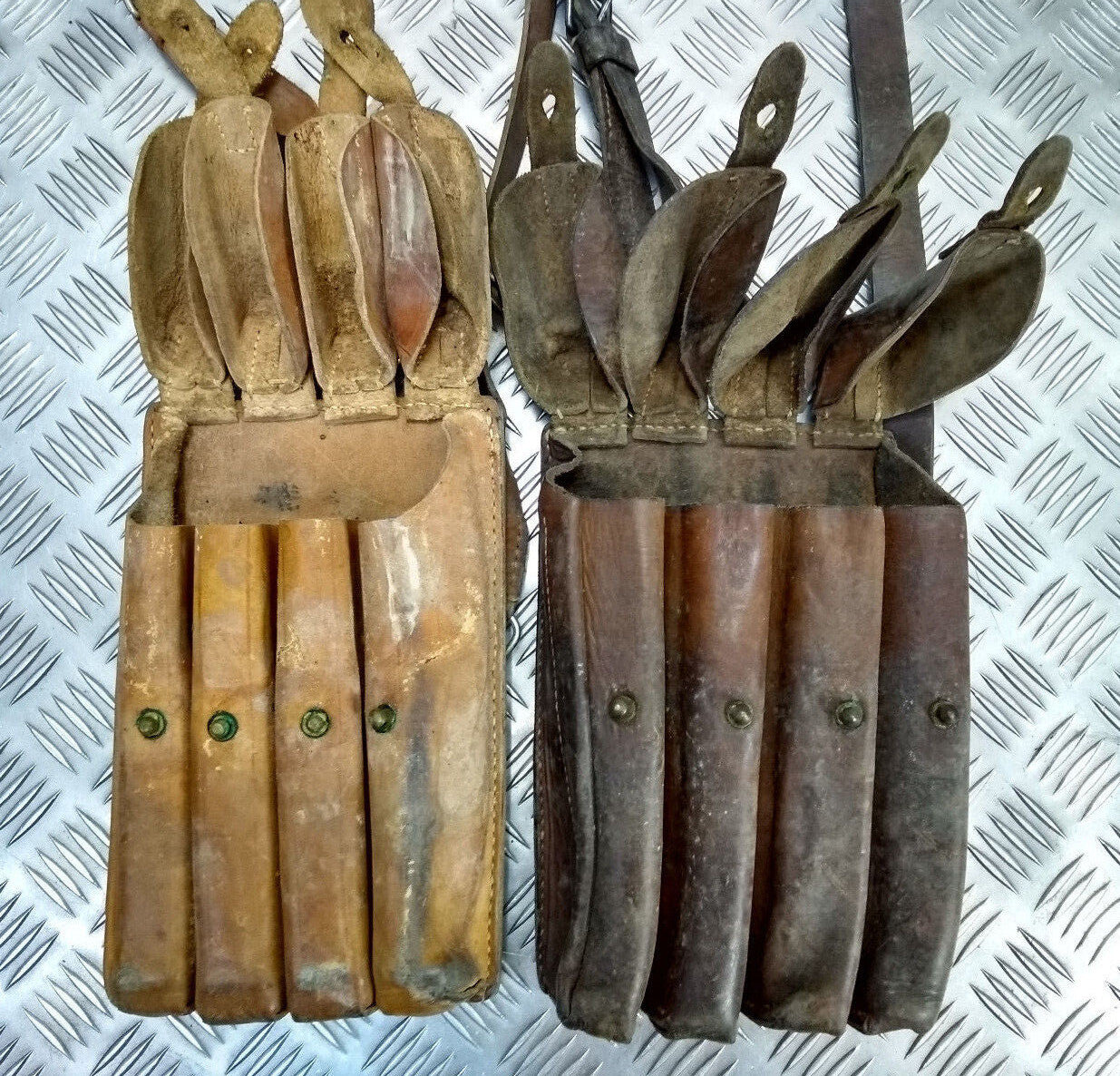 Genuine Vintage Issued Leather Ammo Case / Bag & Shoulder Strap Faulty