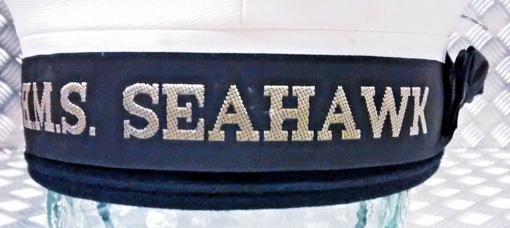 British Navy H.M.S HMS Cap Tally Ribbons for Pork Pie Style Hat - NEW
