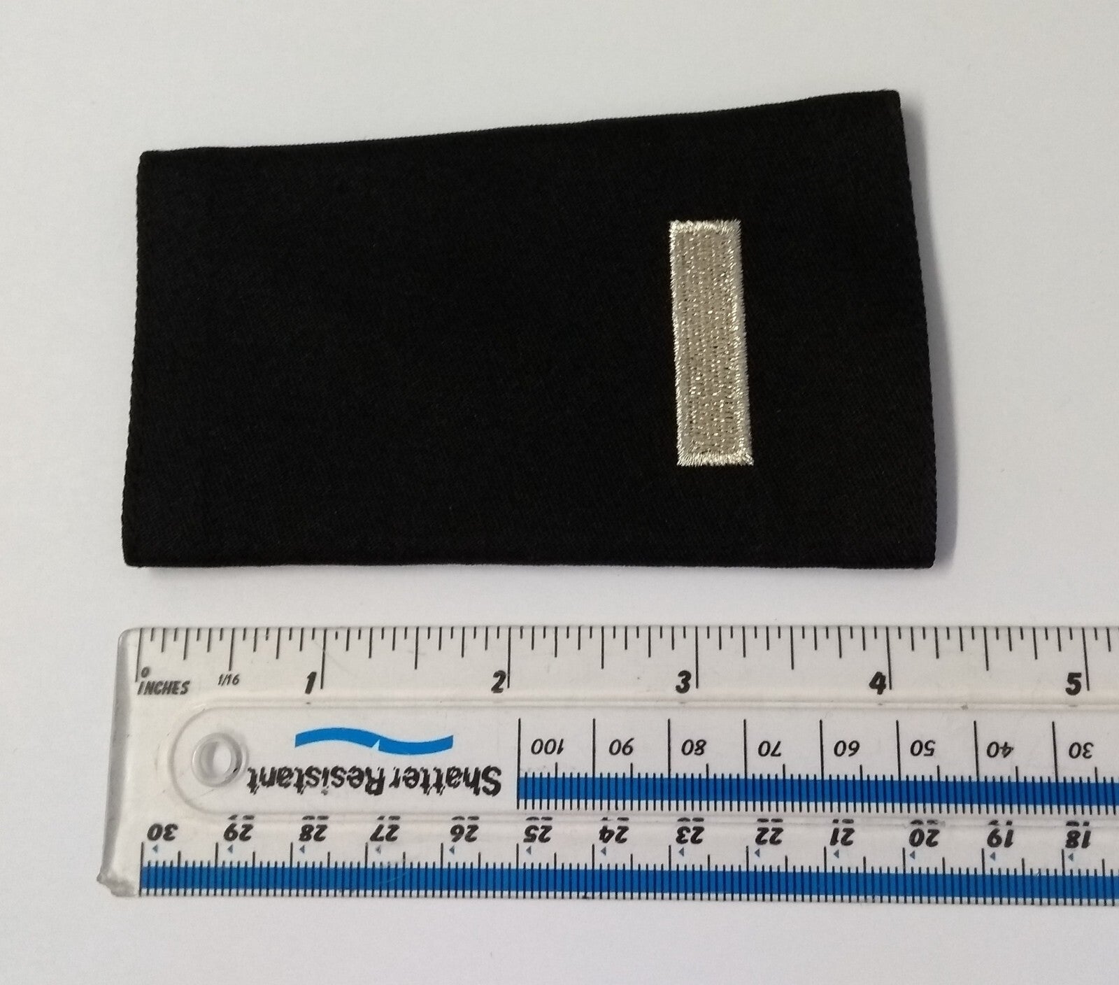 1 Bar Slides British Made Shoulder Rank Sliders Silver Bar on Black 1 Pair
