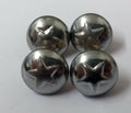 5 Point Star Small 12.5mm Dress Hat Buttons Looped Back With Raised Insignia X4