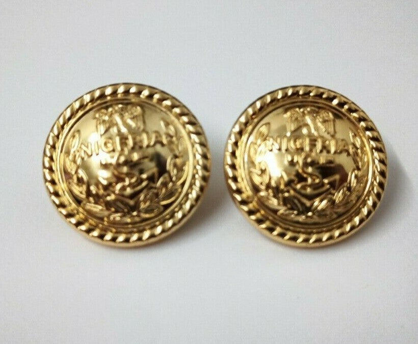 Genuine Nigerian Navy Issue Eagle and Anchor Insignia Ring Back Buttons X2 V0344