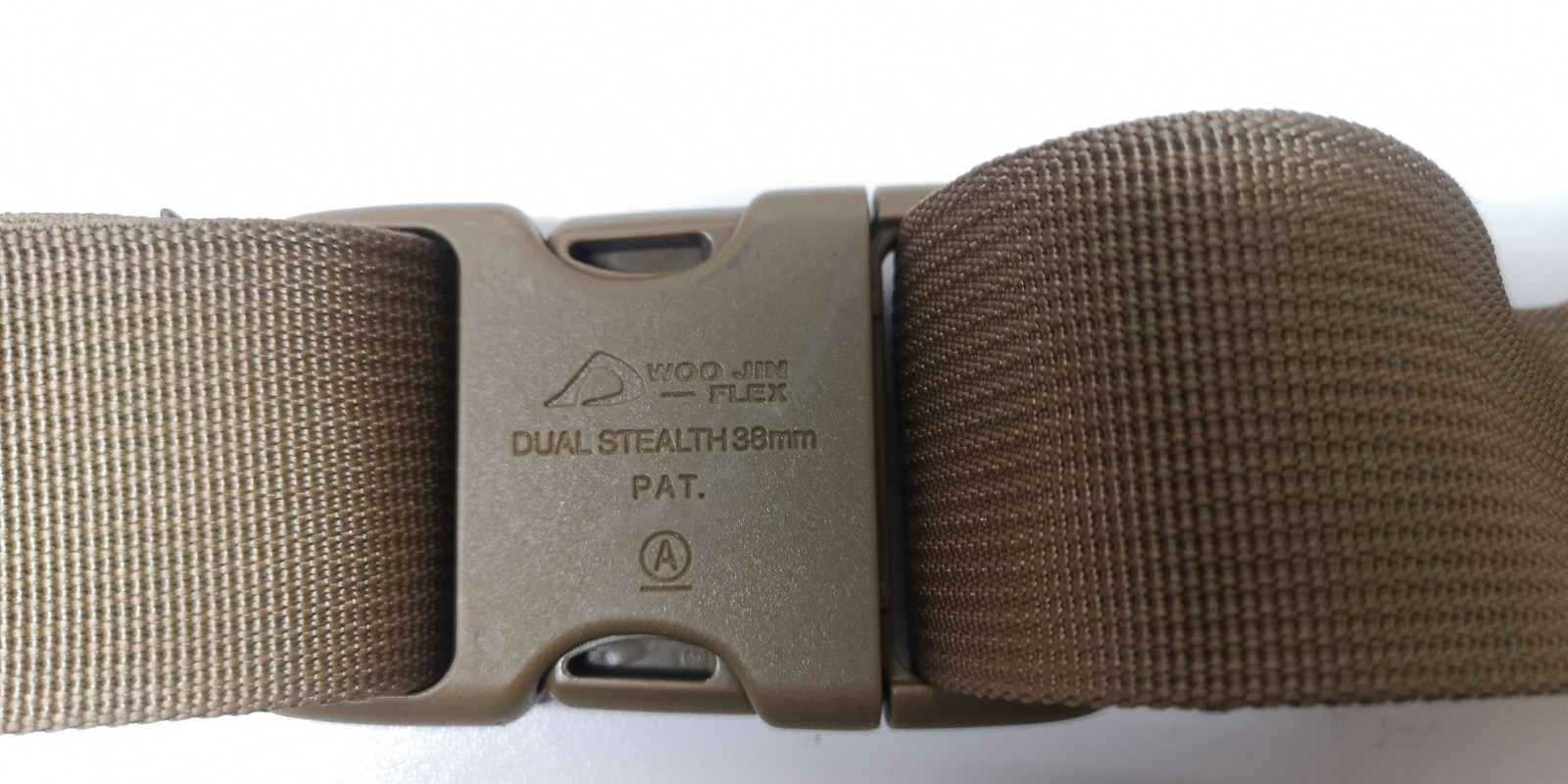 Khaki / Tan 30" x 38mm Extender Straps with Woo Jin Duraflex Dual Stealth Buckle