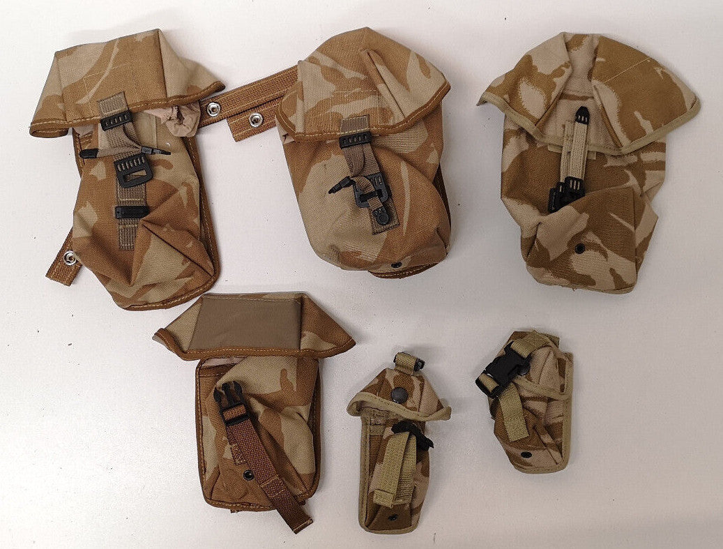 Desert Storm Camo Tactical Assault Vest Pouches Assorted Types Molle Style Used