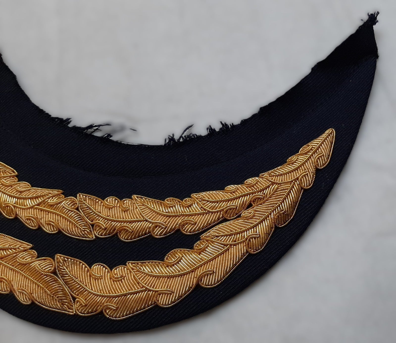 General Officer Peak British Oak Leaf Gold Wire Sprig Dress Hat Visor