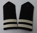 Naval Style 2 Bar Shoulder Boards Epaulette Black w Silver Stripes Fancy Dress