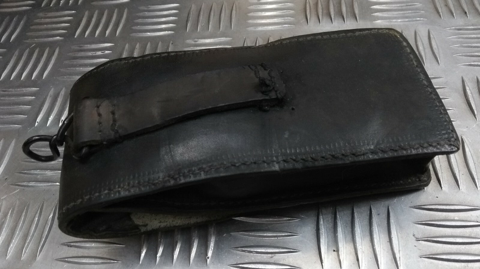 Vintage Issue Leather Utility Pouch With Belt Loop & Ring
