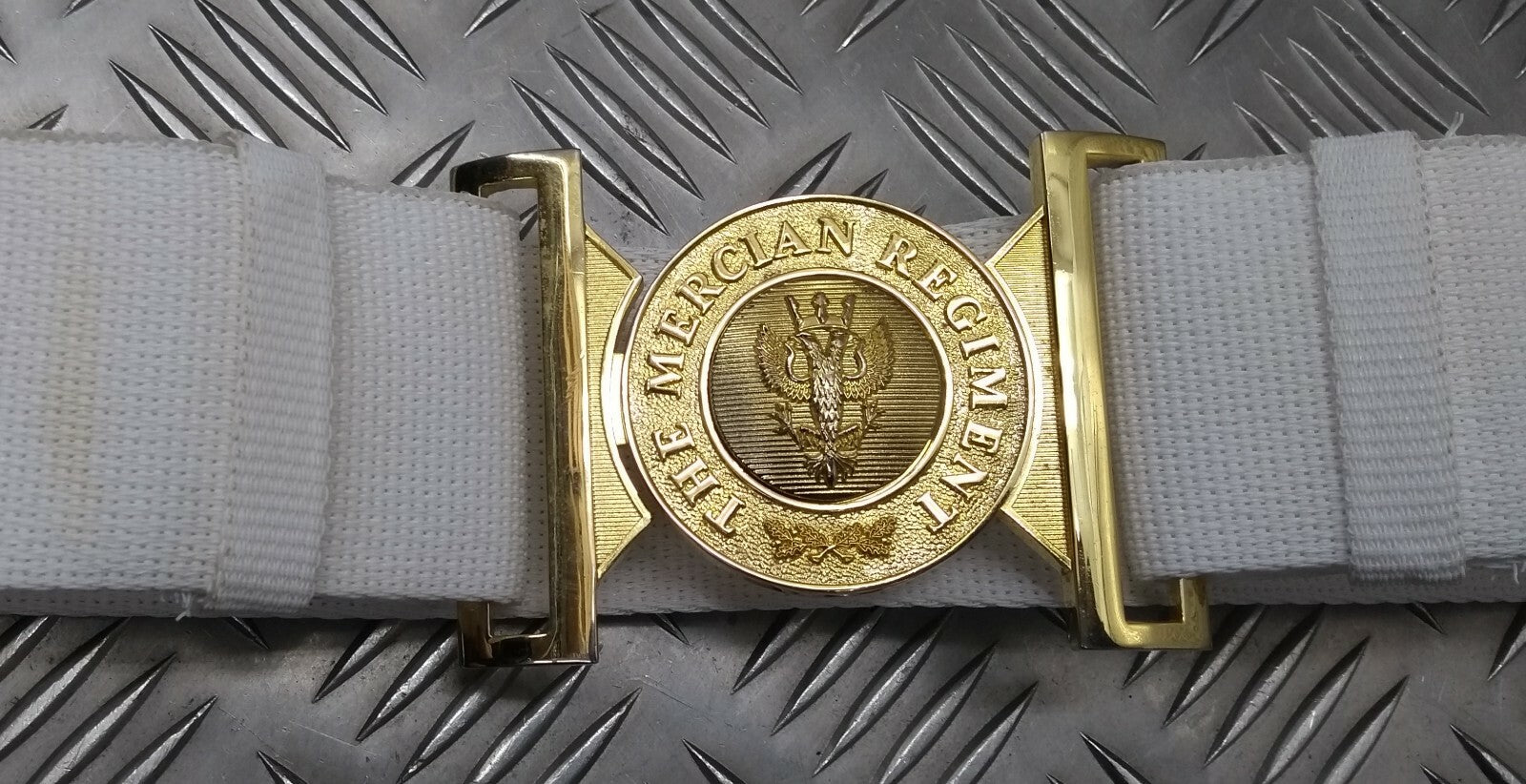 Mercian Regiment White Courlene Parade Belt With Buckle
