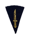 Mess Kit Badge Commando Dagger on Navy British Hand Embroidered Para Arm Patch