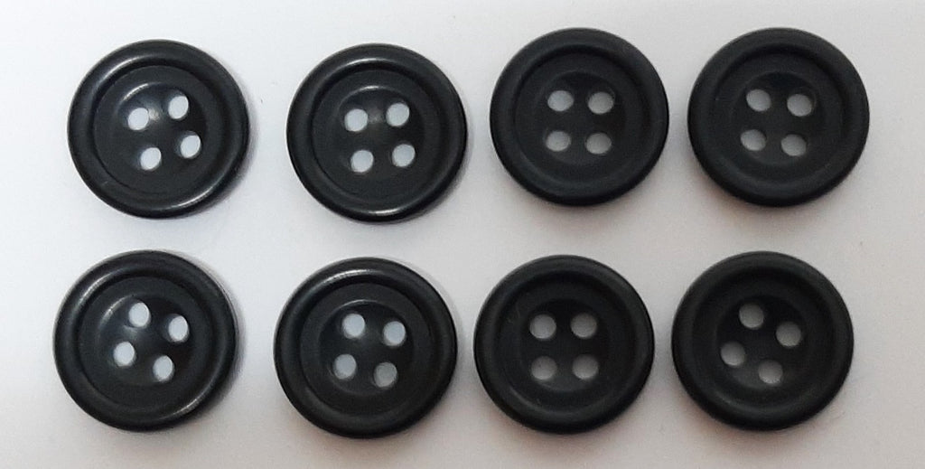 Vintage Army Buttons Old Pattern British Matt Black 4 Hole Size 23L / 15mm