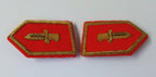 Army Gorgets Gold Braided Knife / Dagger With Decorative Border With Clip Back