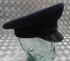 British Made Officers Captains Style Peaked Visor Black Cap Size 53cm - NEW