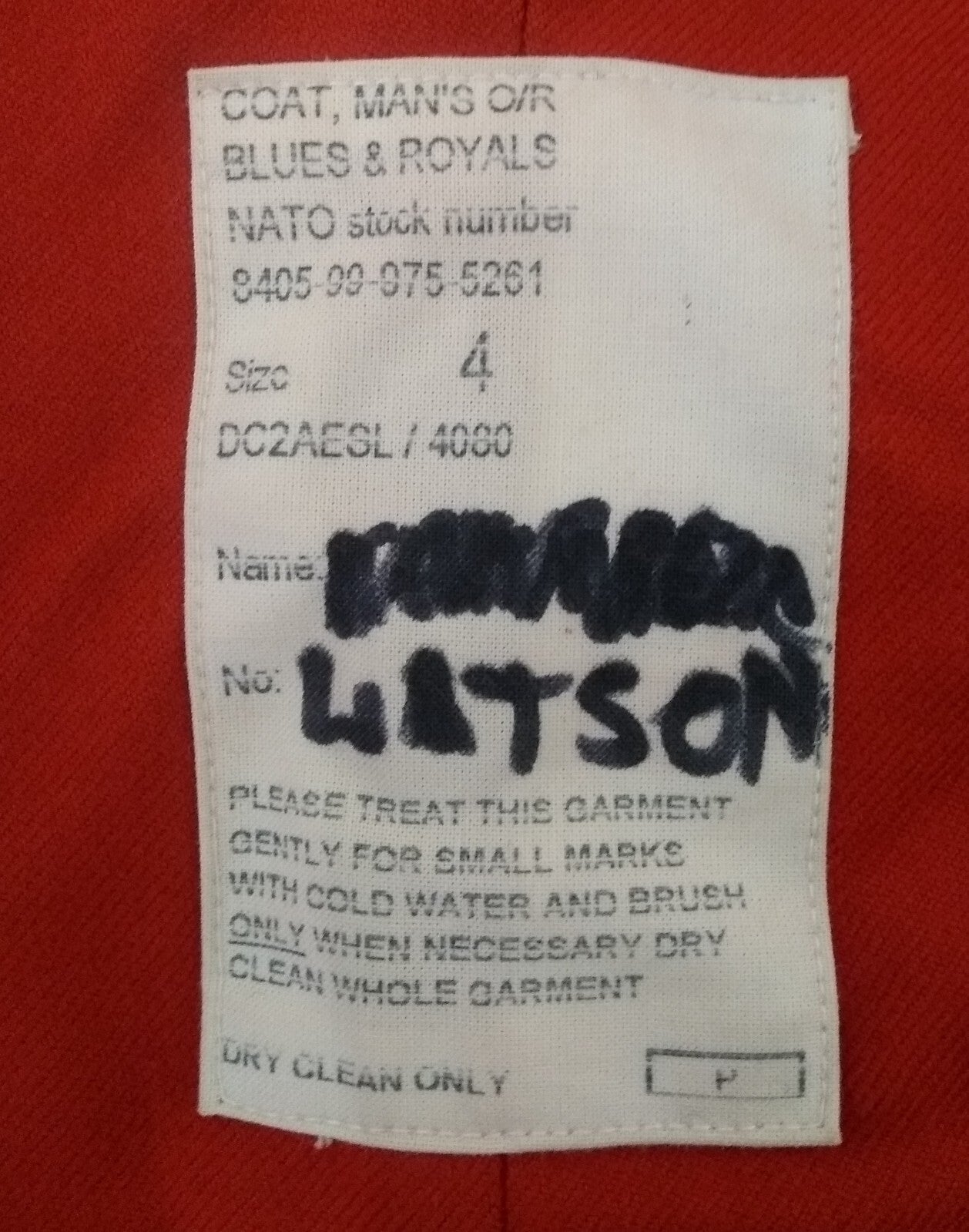 Blues & Royals H Cav RHG Wool Parade Coat Other Ranks Red Collar & Buttons S4
